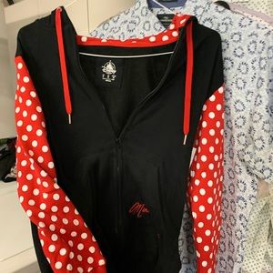 Official Disney Merchandise! Zip up, hooded Minnie Mouse sweatshirt jacket.